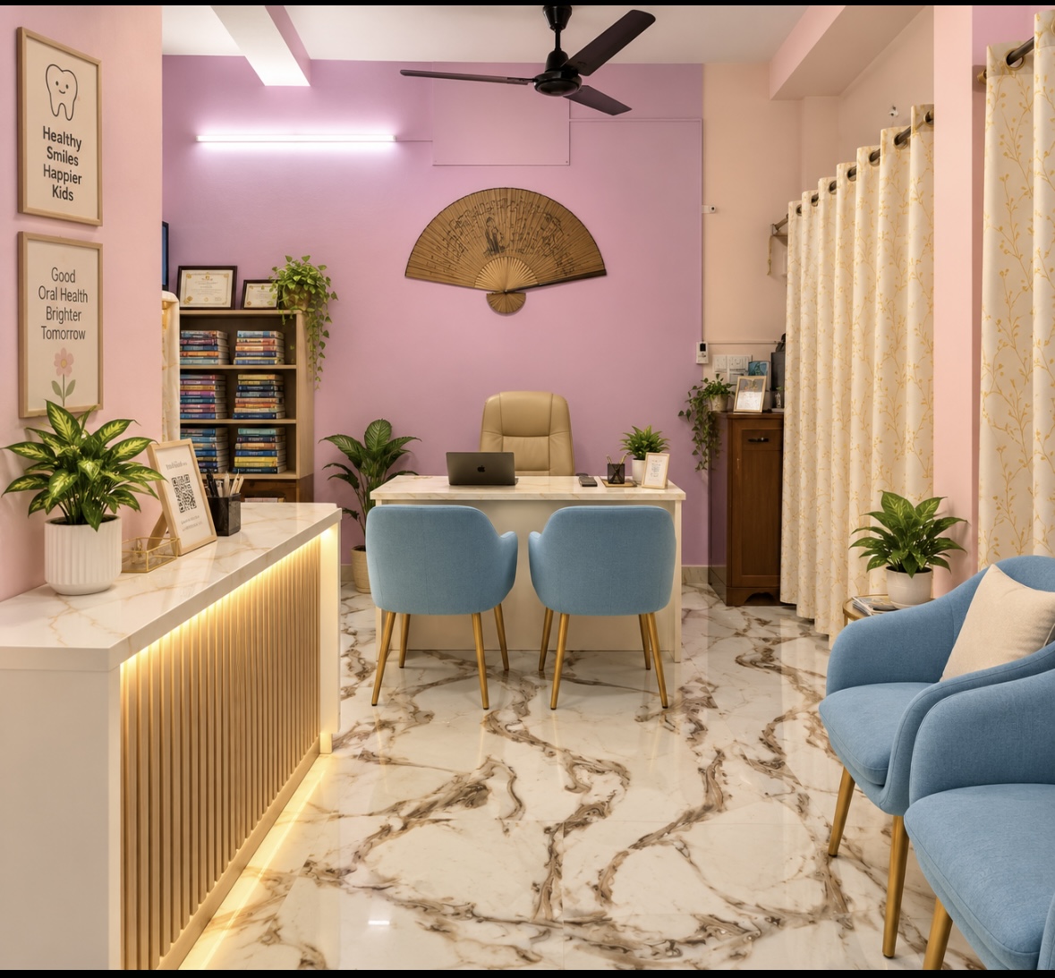 Reception and consultation space at Dental Wellness Clinic